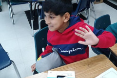Baibhav's smile as he is engaged in the activity thanks in part to the Pocket Talk. 